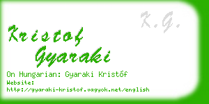 kristof gyaraki business card